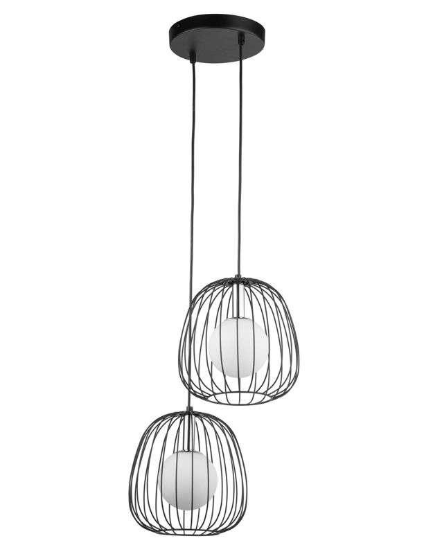 Lampa wisząca Sigma Lighting Bell 6395 czarno-biała-srebrna industrialna 2xG9 x 1 szt.