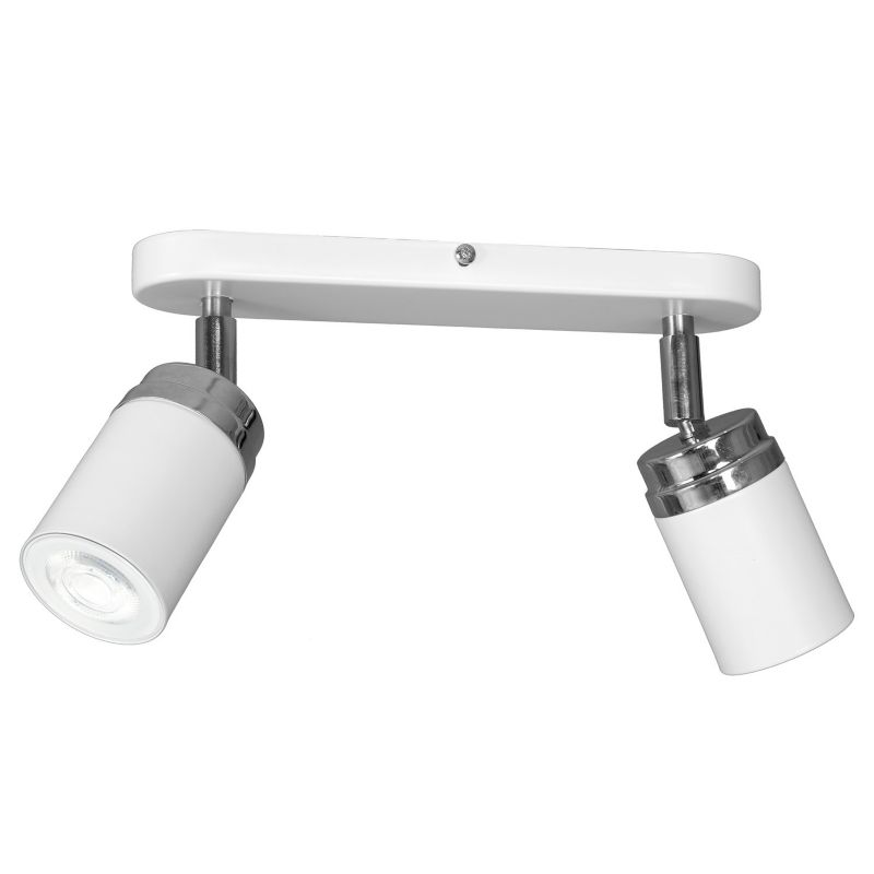 Lampa sufitowa Luminex Reno biały mat-chromowana Listwa z lampami 2 x GU10 x 15W wym: 17 x 26 x 6 cm - 1 szt.