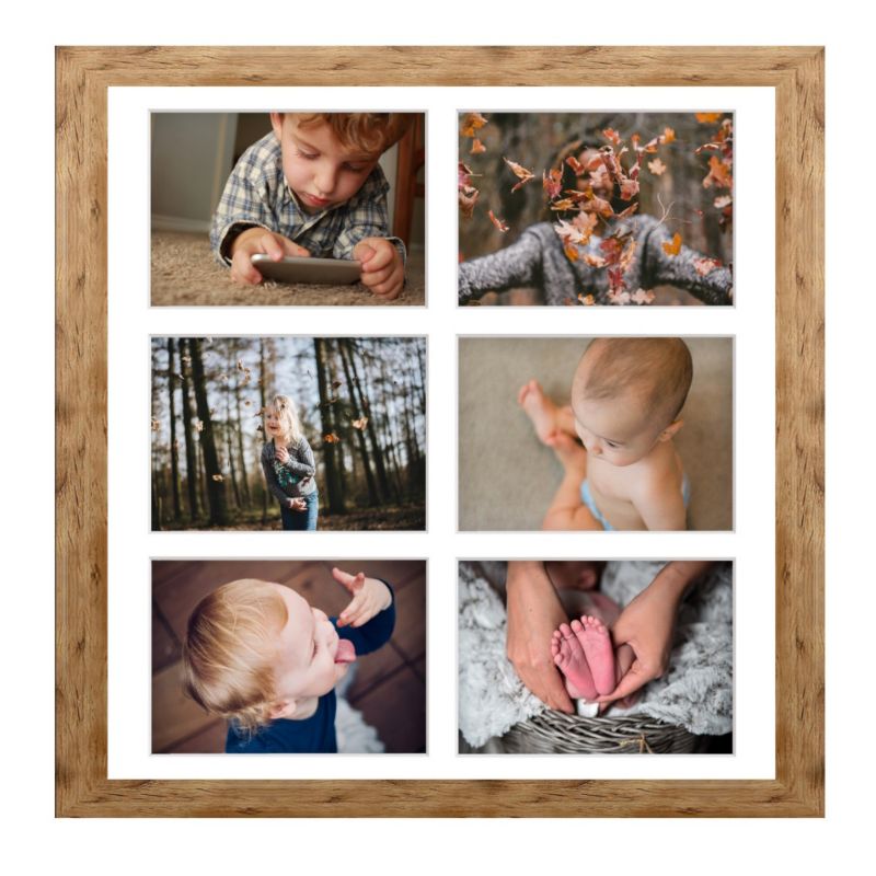 Ramka na 6 zdjęć Hekla 40x40x6 MDF galeria naturalny 1szt.