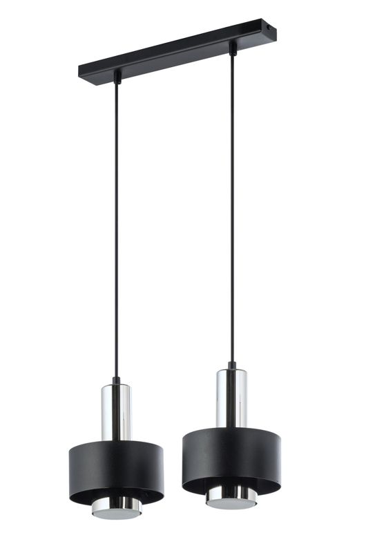 Lampa wisząca Sigma Lighting Rif Lux 7019 czarno-srebrna dekoracyjna 2xGX53 x 1 szt.