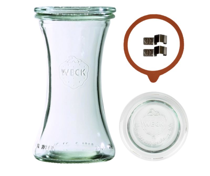 Słoik MODO24 Weck 200 ml fi 60 deli szklane wieko gumka zapinki 1 kpl.