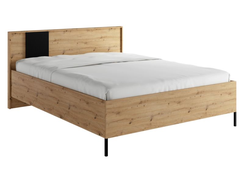 Łóżko MIRJAN 24 Como 160x200 dąb artisan + czarny 1 szt.