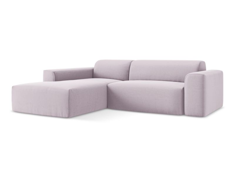 Narożnik lewostronny LaMiaSofa BOVA z tkaniny welwetowej 270x190 cm lawendowy 1 szt.
