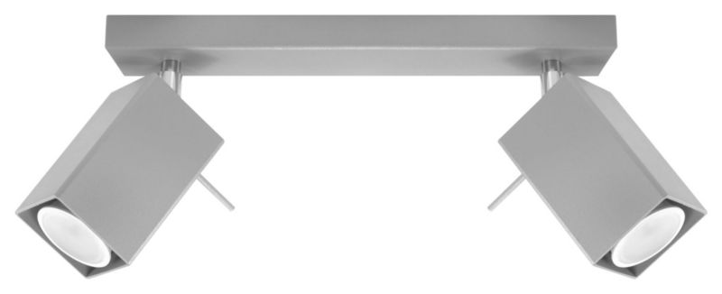 Spot Sollux Lighting Merida szaro-chromowany 2 x GU10 x 40W IP20 wym: 30 x 30 cm - 1 szt.