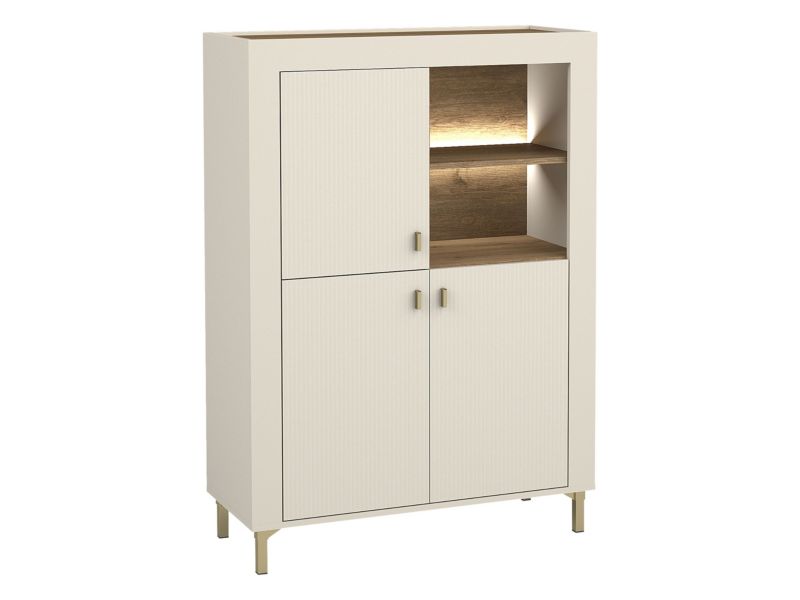 Komoda MIRJAN 24 Mossa 3D MO05 z oświetleniem LED kaszmir/dąb whisky 1 szt.