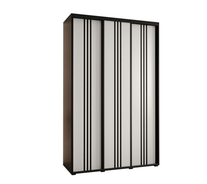 Szafa przesuwna Abiks DAVOS 6 wysoka szer.150cm gł.60cm czarny/biały/czarny 1szt.