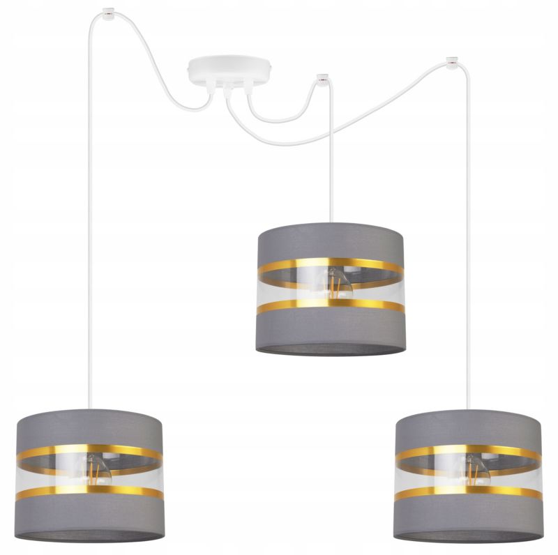 Lampa sufitowa wisząca Light Home LH Spider Elegance Gold 3x E27 60W szary/biały 1szt.