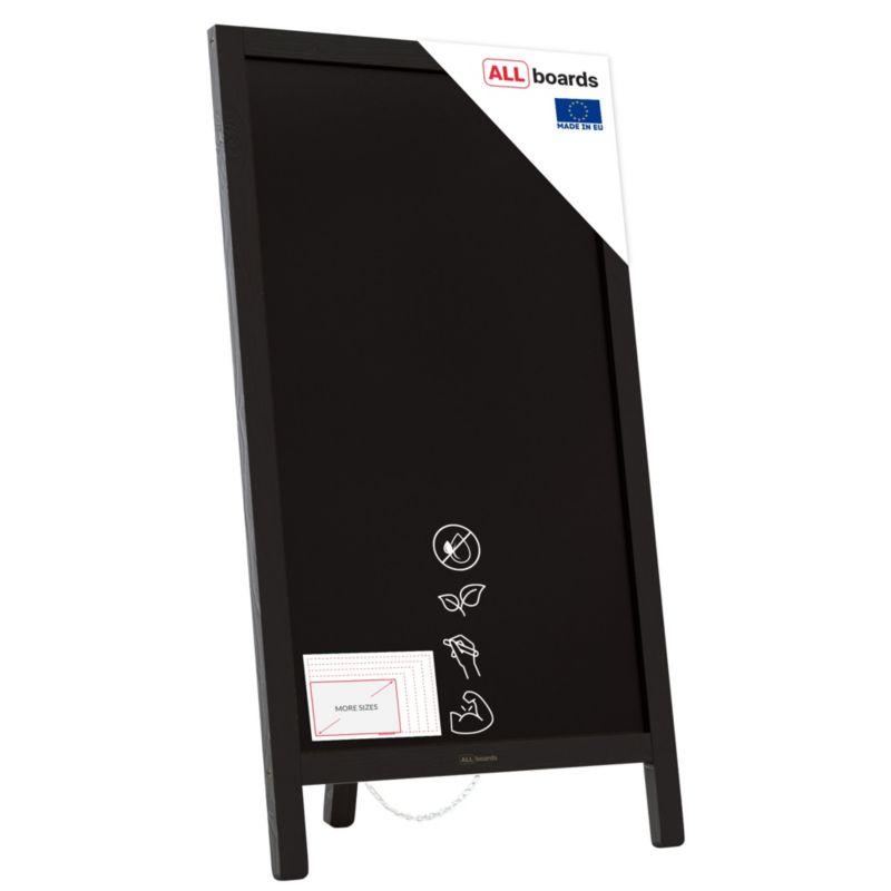 Potykacz stojak reklamowy kredowy 78x44 cm ALLboards rama czarna 1 szt.