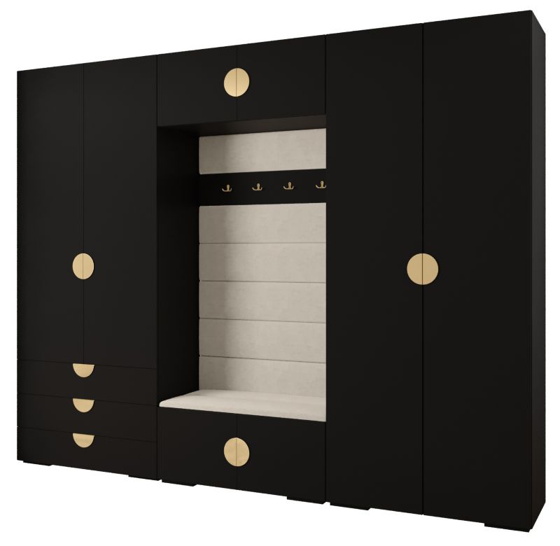 Garderoba do przedpokoju Abiks INOVA 4 Z14 czarny+złoty+manila02 1 szt.