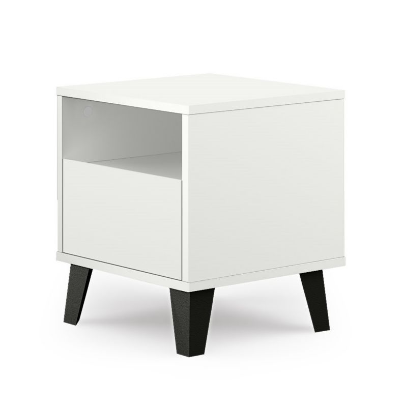 Szafka Nocna z Nóżkami Scandi 1S Biała