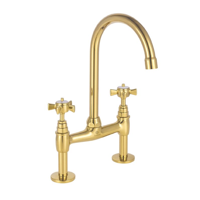 Bateria kuchenna Lauferi HUDSON mosiężna stojąca złota retro 1 szt.