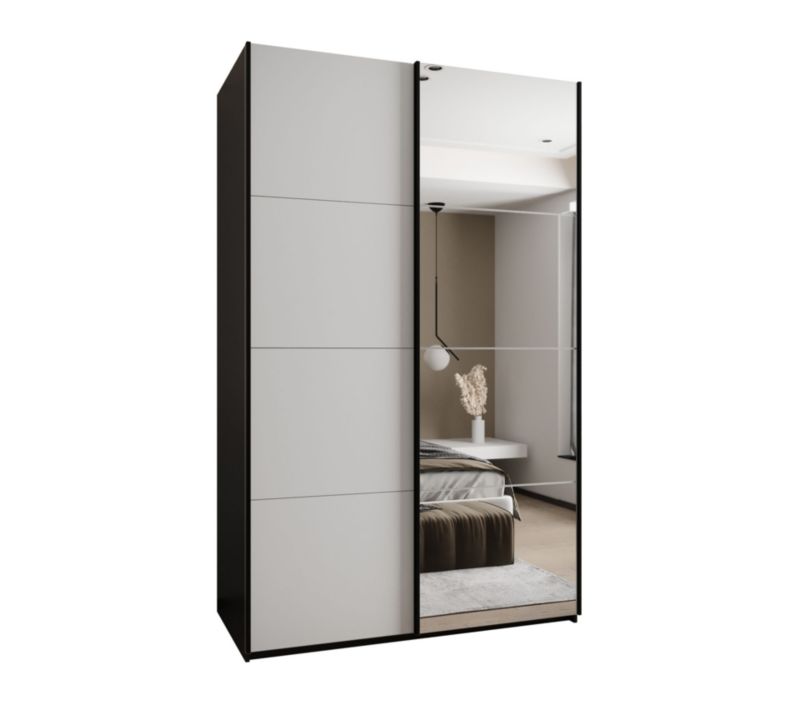 Szafa przesuwna Abiks LUX 3 wysoka szer.150cm czarny/biały/czarny 1szt.