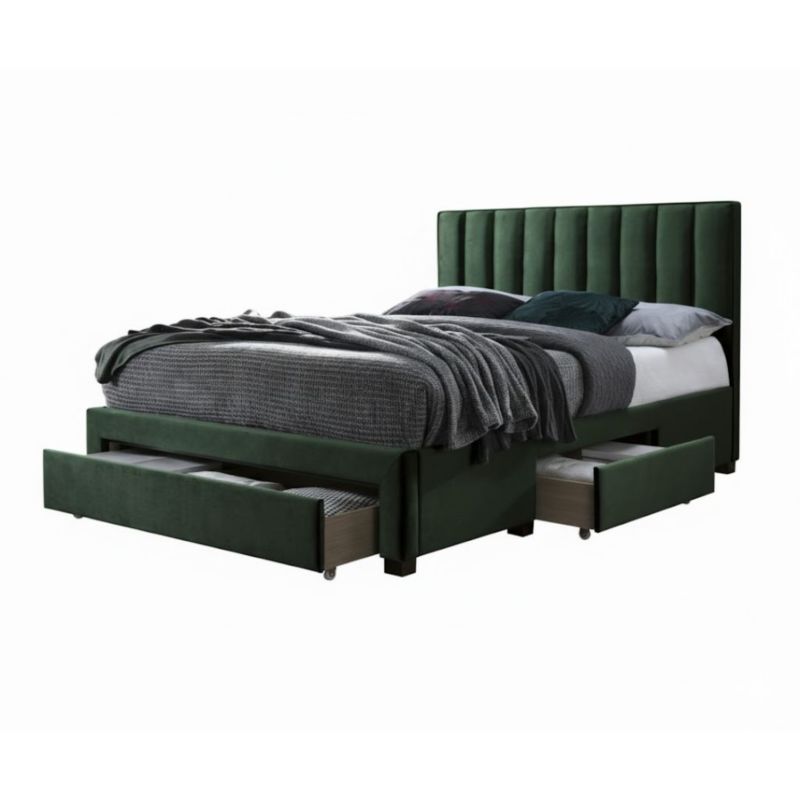 Łóżko Halmar GRACE VELVET 160x200 ciemno zielone 1 szt