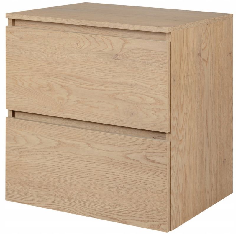 Szafka pod umywalkę Furnidea 60 cm dąb jasny wisząca z blatem Simple 1 szt.