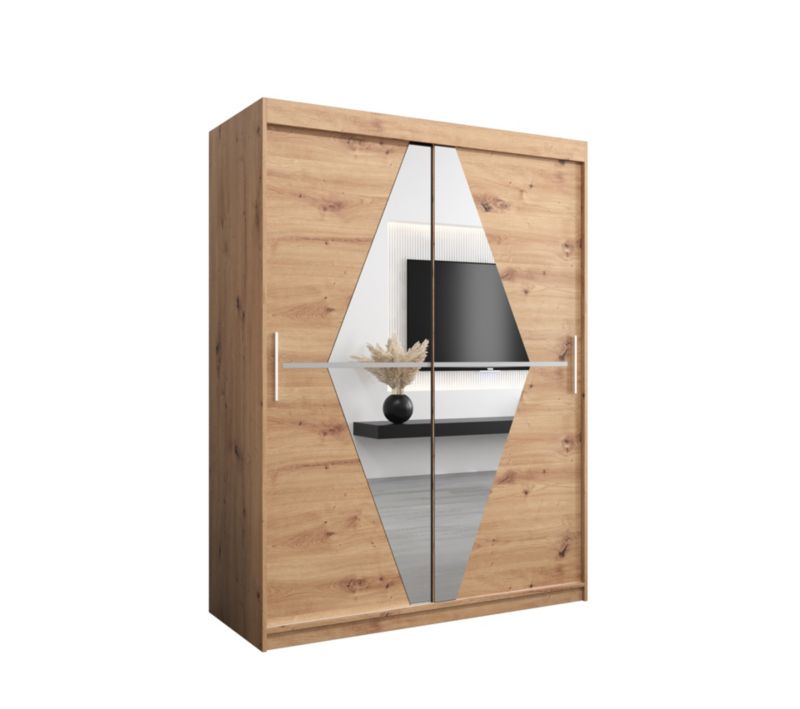 Szafa przesuwna Garderoba Abiks BOLIWIA 150 dąb artisan + dąb artisan 1 szt.