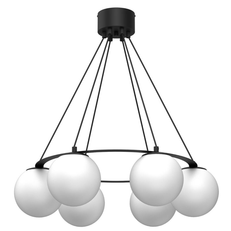 Lampa wisząca Luminex Ballo 5866 czarny matowa-biała ring 6xE27 x 15W 1 szt.