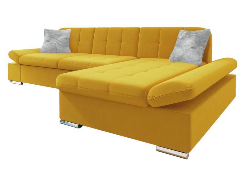 Narożnik MIRJAN 24 do salonu Montana Premium prawy żółty/żółty/srebrny 1 szt.