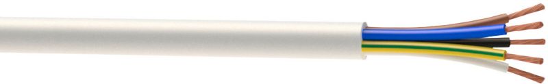 Kabel zasilający H05VVF 5 x 4 mm2 biały