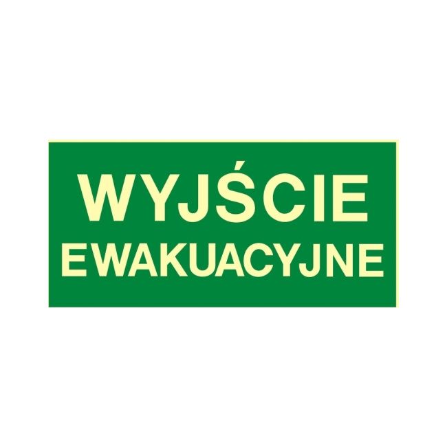 Znak Wyjście ewakuacyjne sztywny plastik 15 x 30 cm