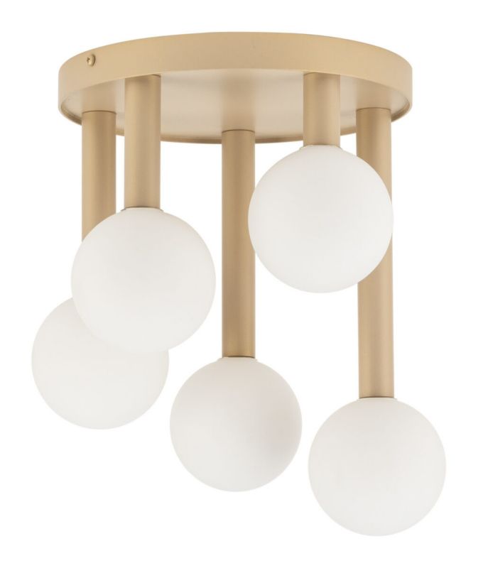 Lampa sufitowa wisząca Sigma Lighting Perla 4148 złoto-biała dekoracyjna 5xG9 x 1 szt.