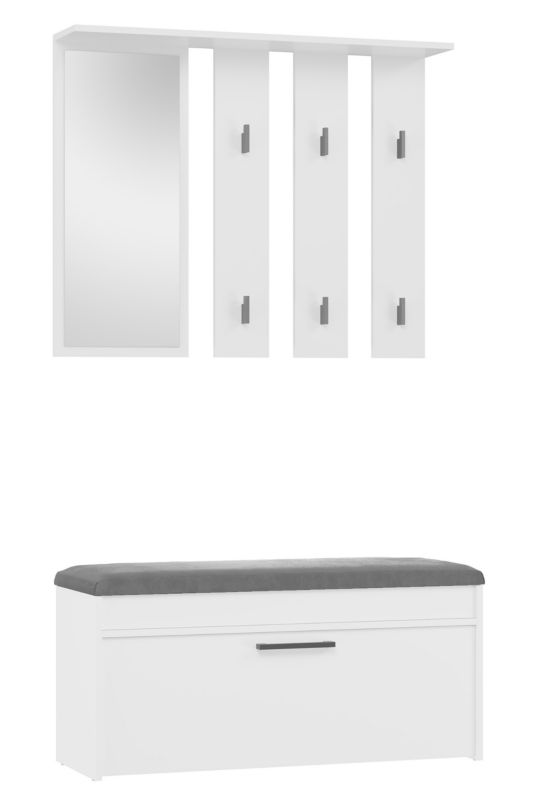 Garderoba Topeshop Parma Biała Do Przedpokoju Wieszak i Szafka na Buty 35x100x180 cm 1 szt.