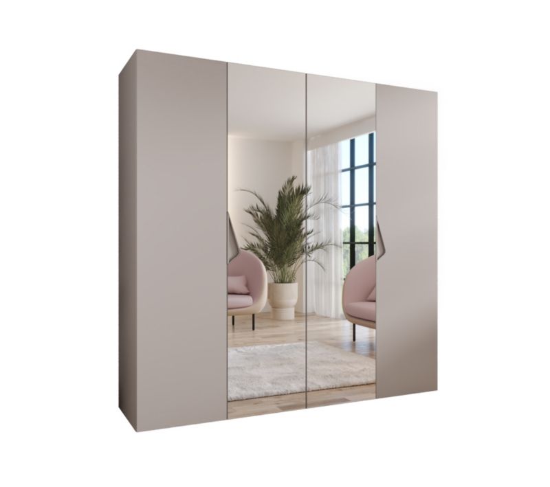 Szafa uchylna z lustrem otwierana Abiks SANDI 2 200 wys 202 cm Kaszmir + Kaszmir 1 szt