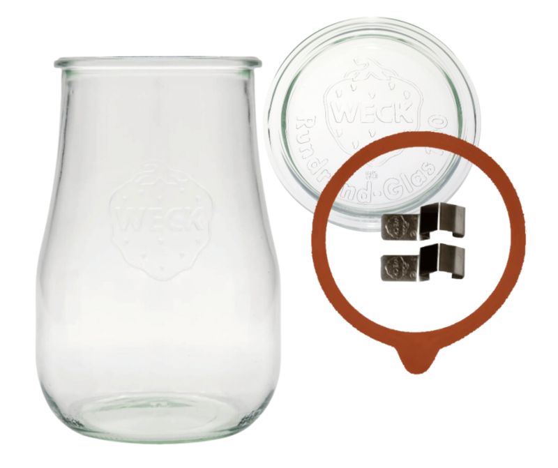 Słoik MODO24 Weck 1750 ml fi 100 tulip szklane wieko gumka zapinki 1 kpl.