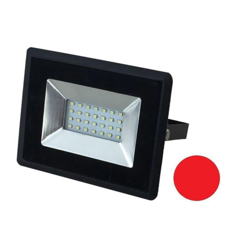 Naświetlacz LED V-TAC czarny LED 20W Czerwony 1700lm IP65 wym: 14,3 x 15 x 2,6 cm aluminium - 1 szt.