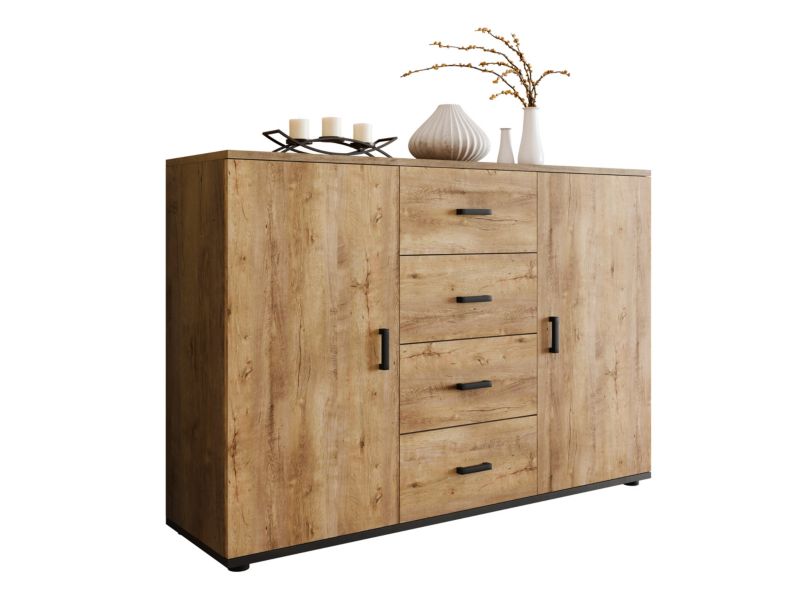 Komoda MIRJAN 24 Uni dąb lefkas + czarny 1 szt.