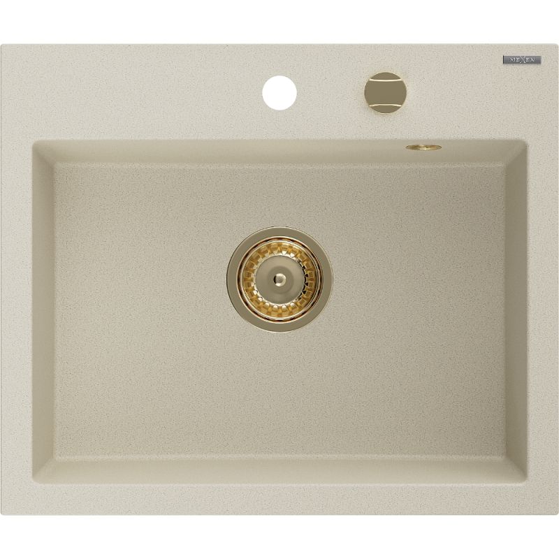 Zlewozmywak wpuszczany Mexen Oscar 1-komorowy beżowy 580x490 mm - 6519581000-69 1 szt.