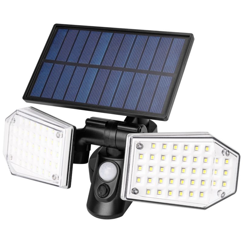 Naświetlacz LED MasterLED Solar PIR 78xSMD 15W IP65 5500K zimna biel czarny 1 szt.