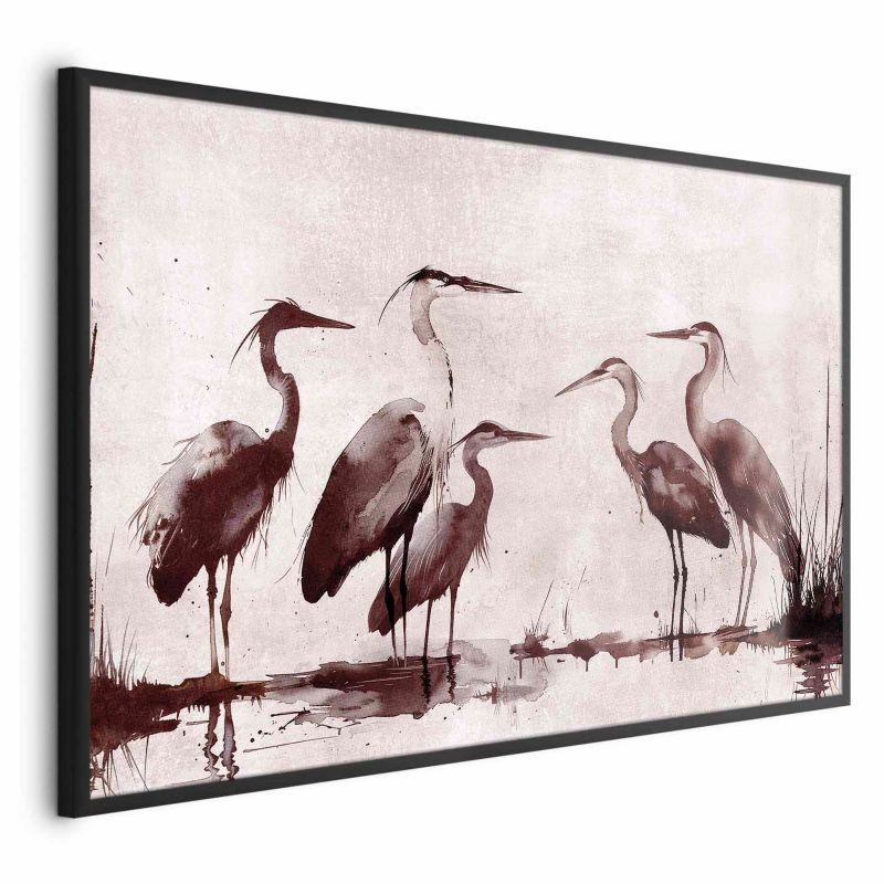 Plakat Artgeist Malowane czaple 60x40 cm z ramą czarną 1 szt