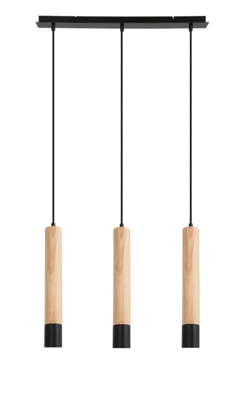 Lampa sufitowa wisząca Rabalux Braulia buk czarna wym: 100 x 61 x 5,5 cm 3xGU10 x 1 szt.