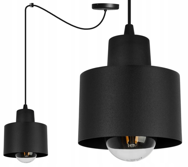 Lampa sufitowa wisząca Light Home LH Spider Panta 1x E27 60W czarny 1szt.