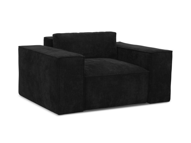 Fotel z funkcją spania LaMiaSofa Asti z tkaniny szenilowej 157x113 cm czarny 1 szt.