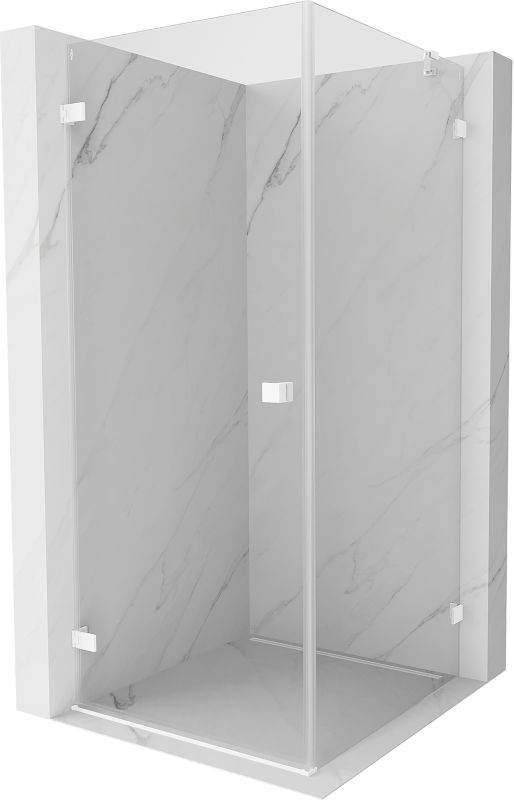 Kabina prysznicowa uchylna Mexen Lunar-B biała 100x100 cm 1 szt.