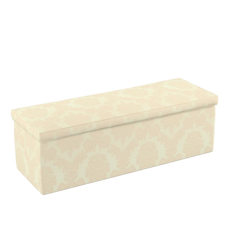 Skrzynia tapicerowana Dekoria 120 x 40 x 40 cm liście akantu na tle ecru 1 szt.