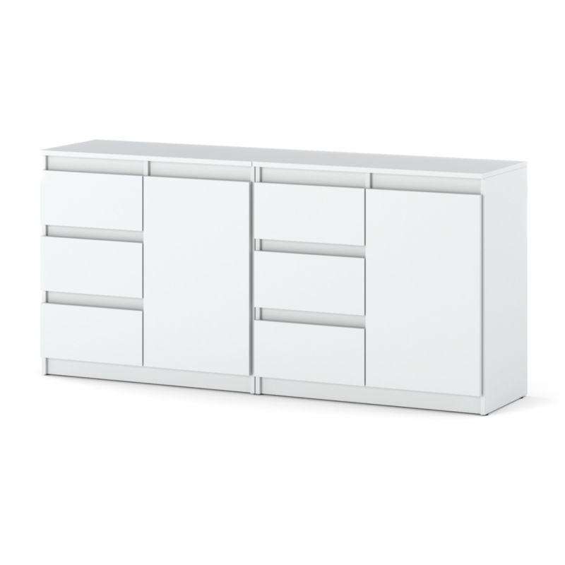 Komoda Hurtownia-Mebli Szuflady 6 Agna Mini 160cm Biały Mat Biały Mat 160x35x75 cm 1szt.