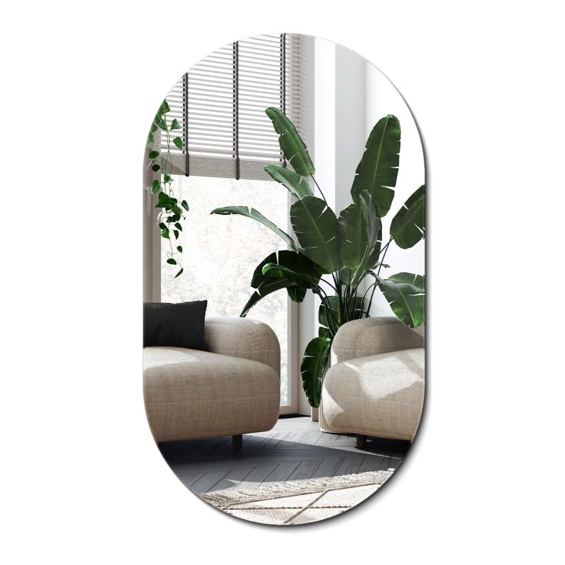 Lustro Ścienne Wiszące Wallfluent 40 x 70 cm Owalne do Salonu 1 szt.
