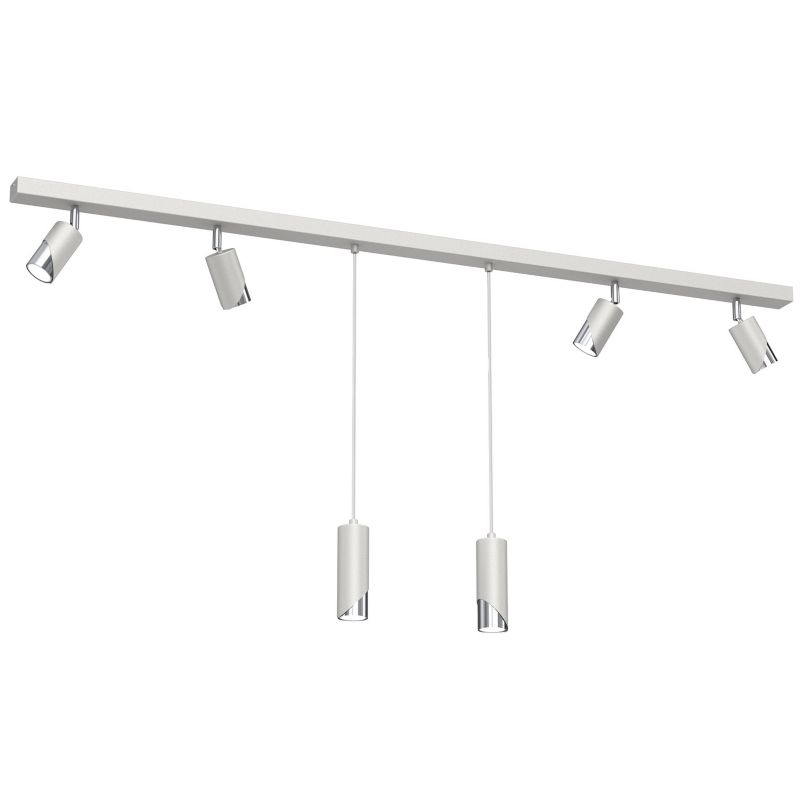 Lampa sufitowa Luminex Shift jasnoszaro-chromowana Listwa z lampami 6 x GU10 x 15W wym: 100 x 150 x 5,5 cm - 1 szt.