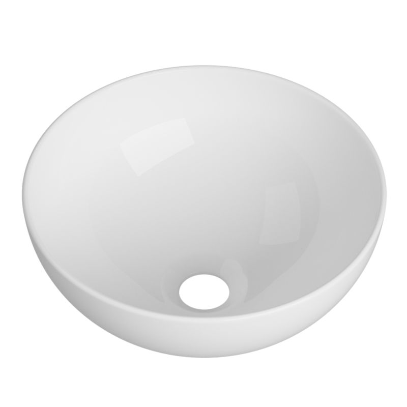 Umywalka Nablatowa Łazienkowa Granitan Tiva 31,5cm Okrągła Ceramiczna Biała 1szt.