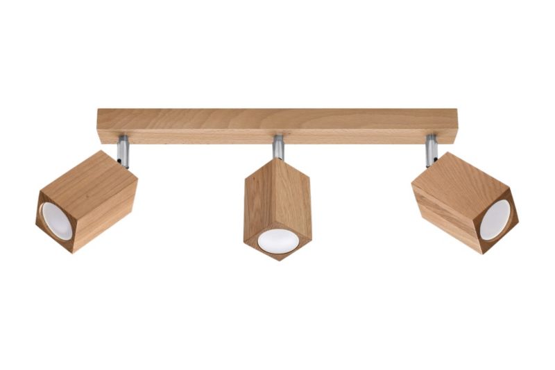 Spot sufitowy Sollux Lighting Keke chrom i ciemne drewno 3 x GU10 x 40W IP20 wym: 5 x 45 cm - 1 szt.