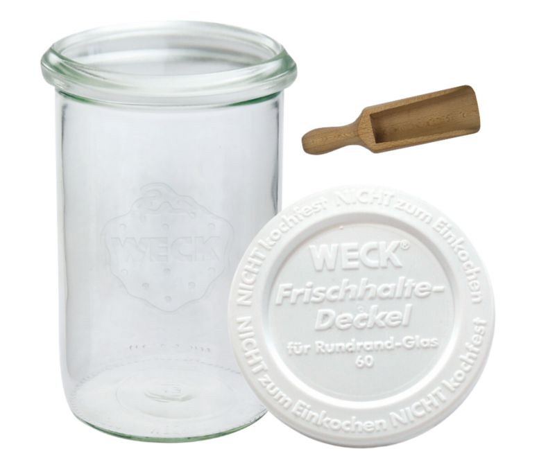 Słoik MODO24 Weck 1050 ml fi 100 mold plastikowe wieko miarka 1 kpl.