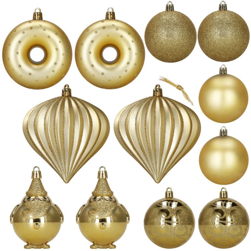 Bombki choinkowe zestaw Springos 12 szt. ozdoby świąteczne do girland, stroików, nietłukące, złote 1 kpl.