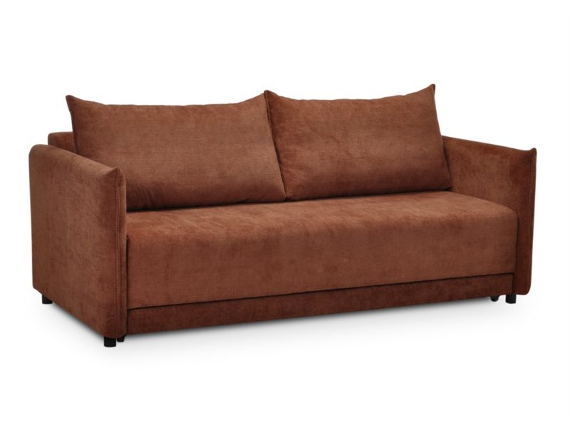 Kanapa 3-osobowa z funkcją spania LaMiaSofa SPEDINO z tkaniny szenilowej 207x95 cm terakota 1 szt.