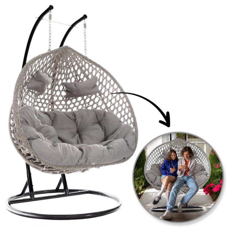 Fotel wiszący eCarla huśtawka kokon z poduszkami DWUOSOBOWY KR29 1 szt.