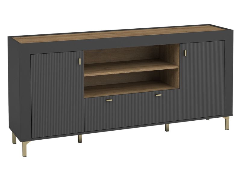 Komoda MIRJAN 24 Mossa 2D1S MO07 czarny/dąb whisky 1 szt.