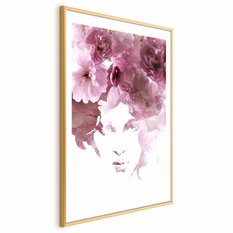 Plakat Artgeist Kwieciste spojrzenie 60x90 cm z ramą złotą 1 szt