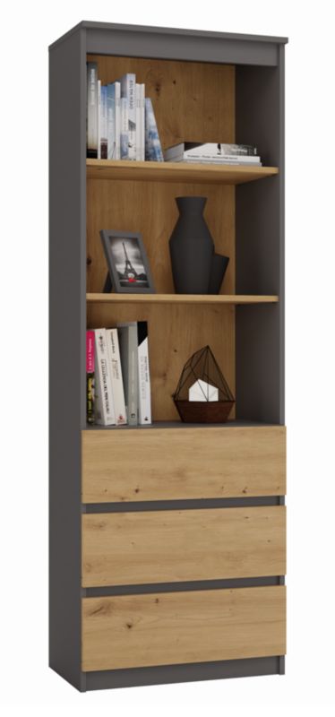 Regał Biurowy Topeshop RS-60 Antracyt Dąb Artisan 35x60x180 cm 1 szt.