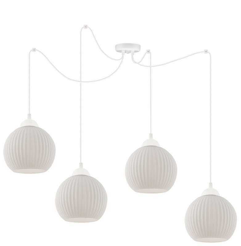 Lampa sufitowa wisząca Light Home LH Riffle Pająk Kula 4x E27 60W biały 1szt.